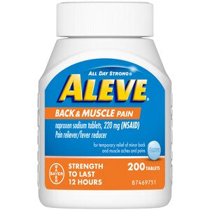 Aleve Back & Muscle Pain Relief Naproxen Sodium Tablets, 200 Count