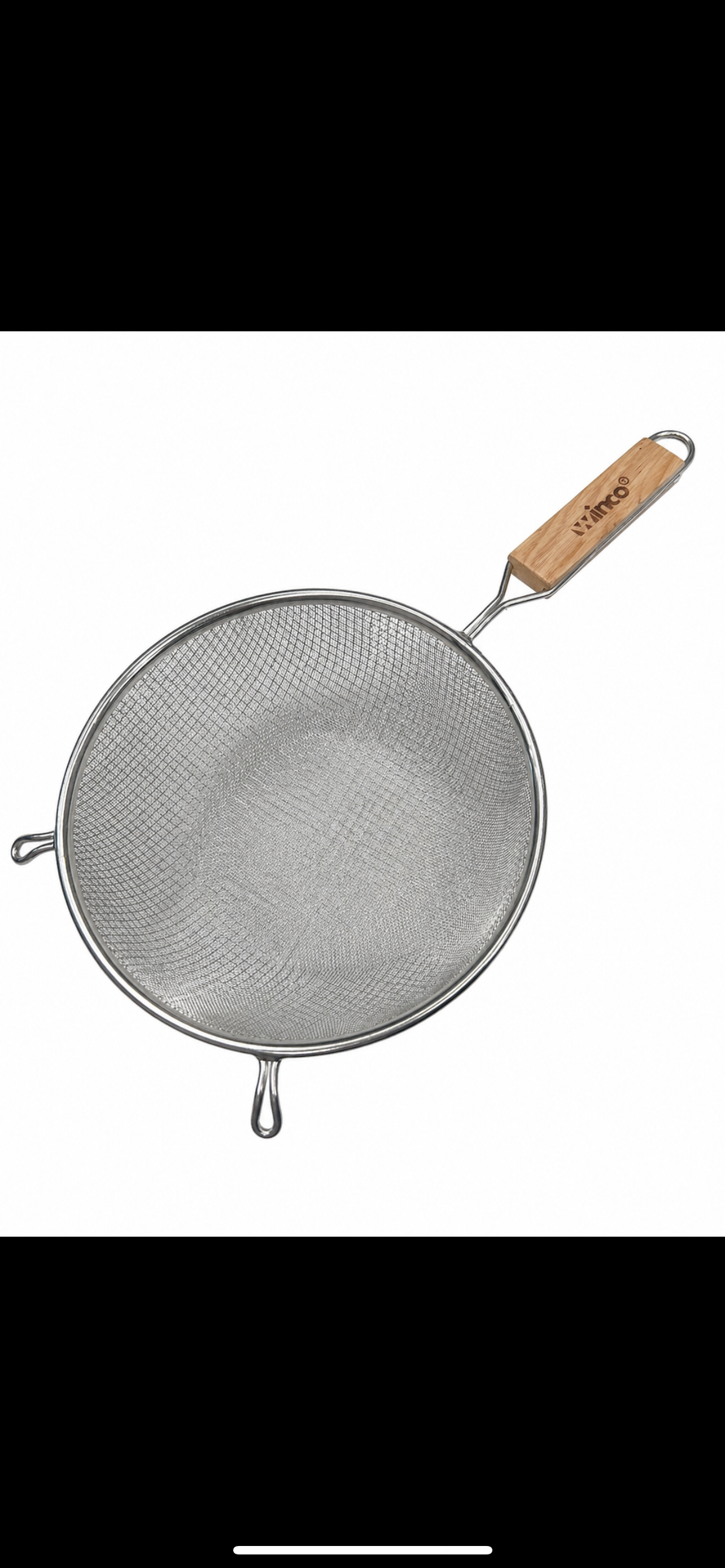 8" DOUBLE MESH Strainer wood handle