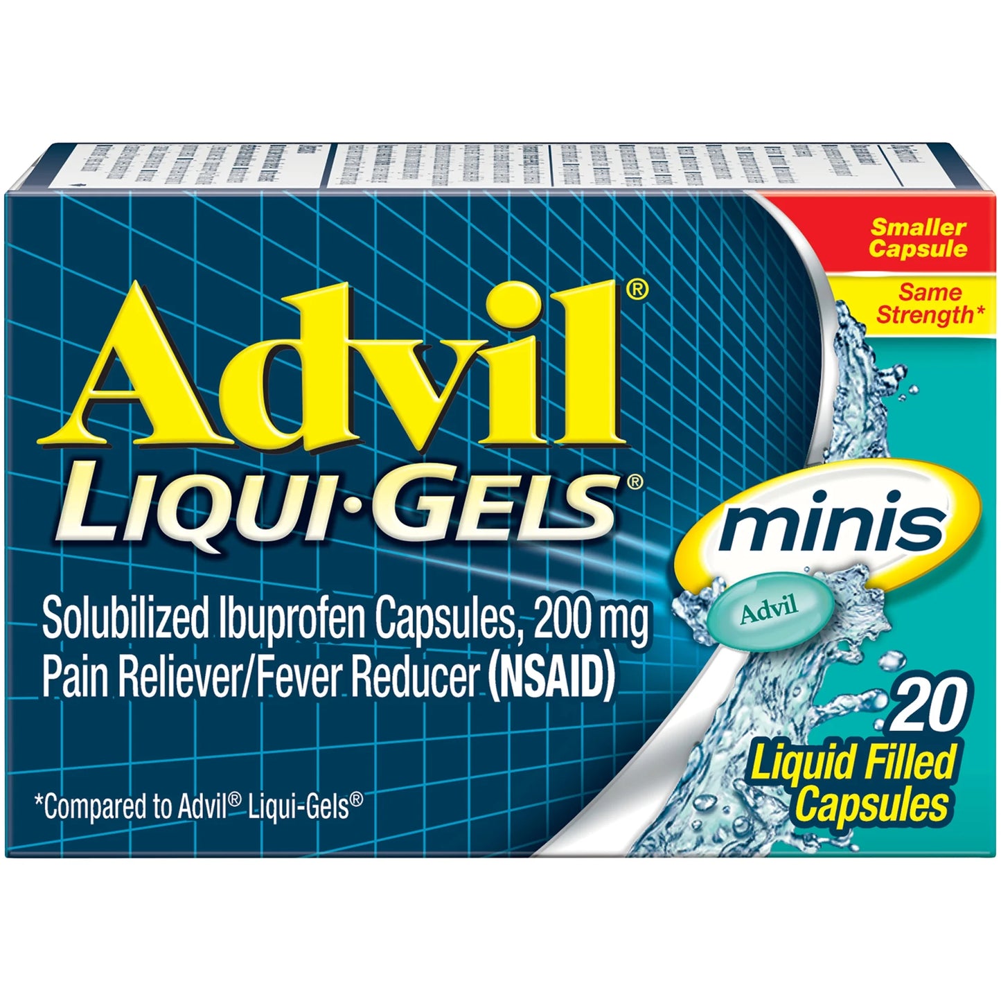 Advil Liqui Gels Minis, Pain Reliever And Fever Reducer Capsules 20 count