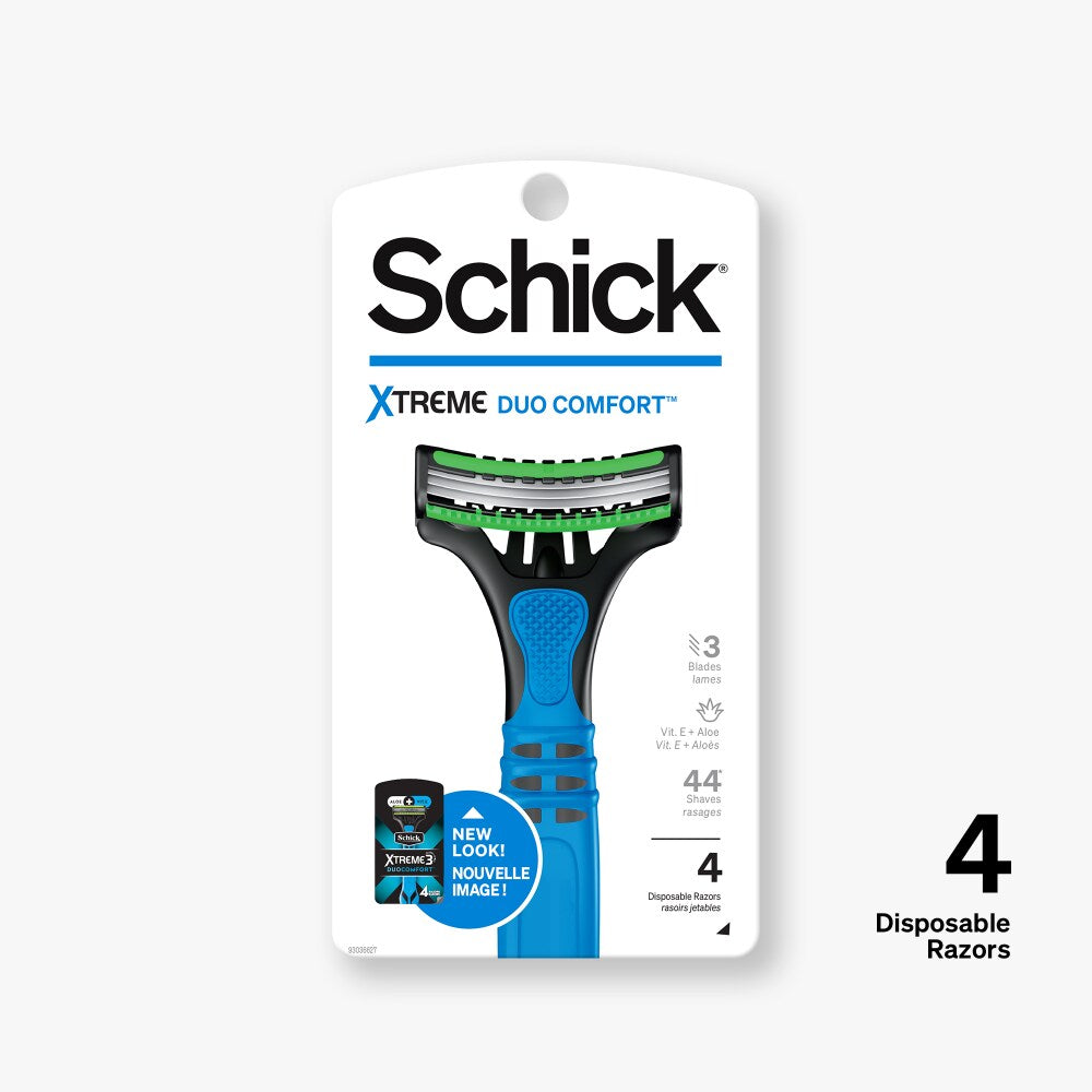 Schick Xtreme 3 DuoComfort 4-Blade Men's Disposable Razors