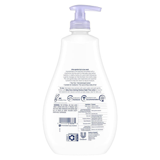 Baby Dove Calming Moisture Baby Body Wash & Shampoo, Hypoallergenic and Tear-Free - 400ML