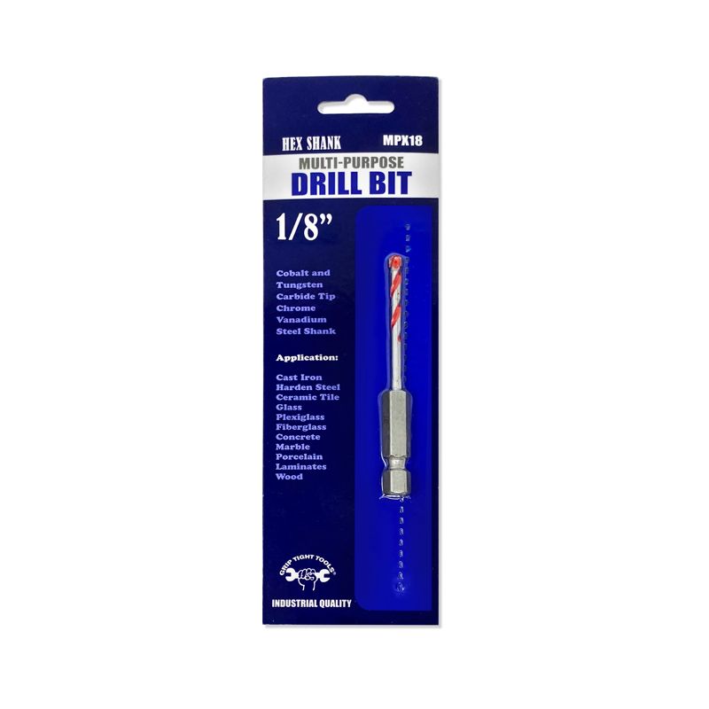 1/8" Multi-Purpose Drill Bit with Quick Release HEX Shank