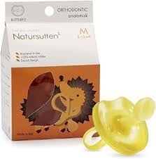 Natursutten Pacifiers 6-12 Months - 1-Pack Butterfly Shield Orthodontic Nipple Natural Rubber Safe & Soft BPA-Free for Breastfeeding Babies - Newborn Pacifiers Made in Italy