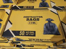 Contractor Bags 2.5 MIL 42 gallon 32”x50 50 Bags in Box