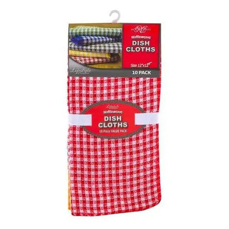 DISH CLOTHS-24/pk red