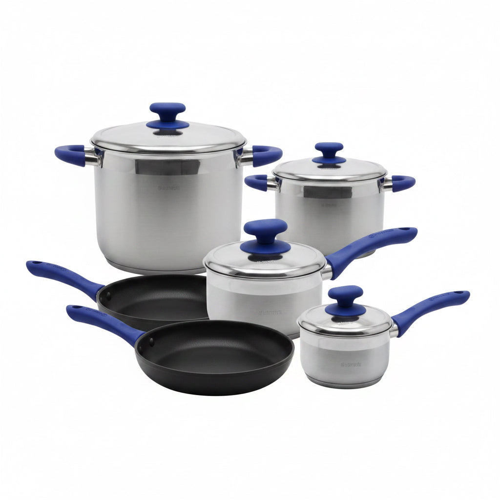 YBM home high-quality induction stainless steel cookware set Blue