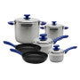 YBM home high-quality induction stainless steel cookware set Blue