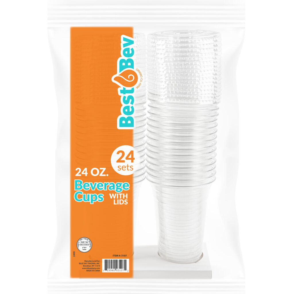 PET Cups/Lids Combo 24oz (24 Count)