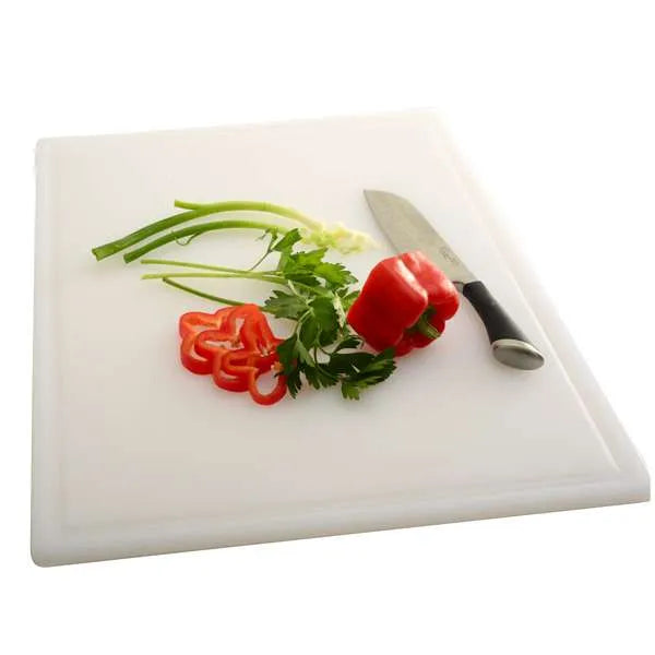 Professional cutting board with grooved edge 24 x 18