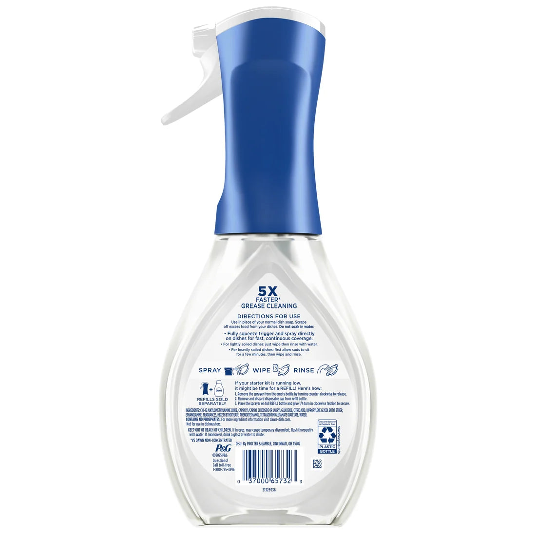 Dawn Powerwash Free & Clear Spray Dish Soap Dishwashing Liquid Light Pear 1 Starter Kit - 16oz