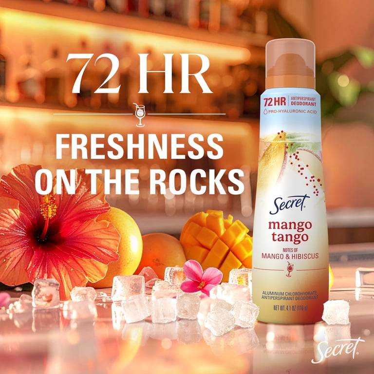 Secret Dry Spray Antiperspirant Deodorant for Women, Mango Tango, 4.1 oz