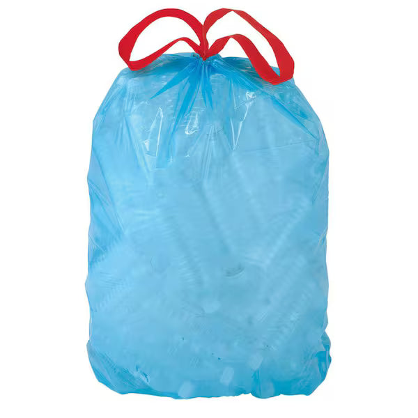 30 Gal Blue Drawstring Recycling Garbage Bags (28 Count)