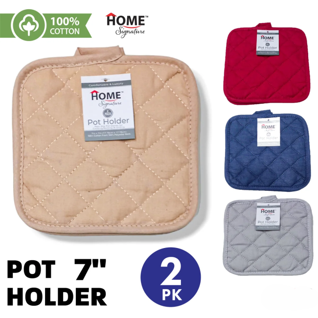 POT HOLDER 7″ x 7″ SOLID COLORS 2 PACK