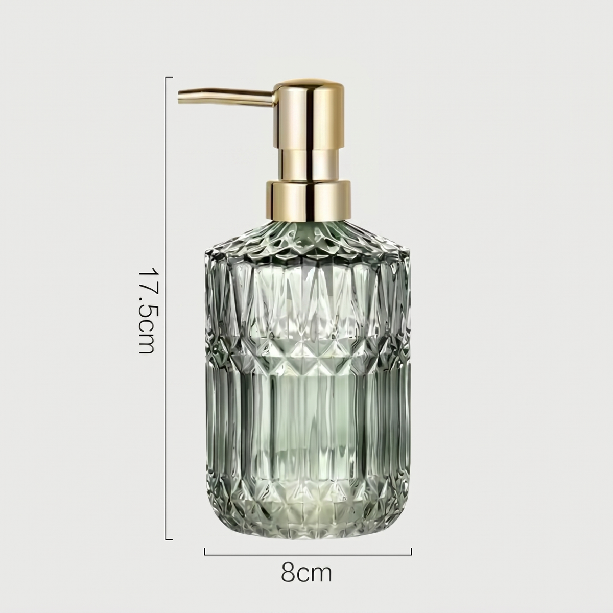 Facet Glass Soap Dispenser: Grey