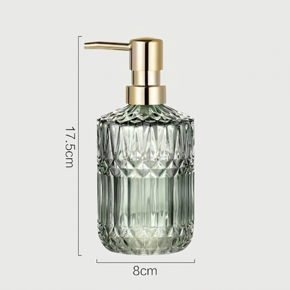 Facet Glass Soap Dispenser: Grey