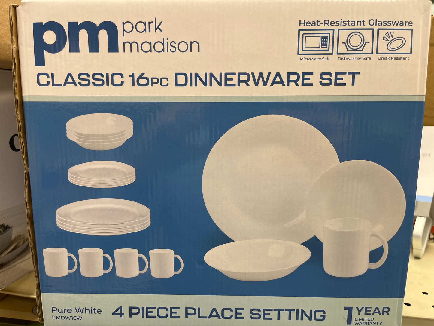 Classic 16 piece dinnerware set ceramic
