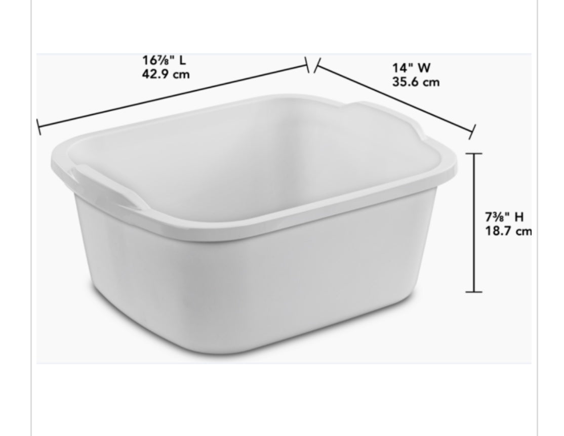 DISHPAN-RECT-18qt-WHITE