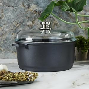 BergHOFF EuroCAST Cast Aluminum Nonstick 11" Stockpot 7qt., Glass Lid