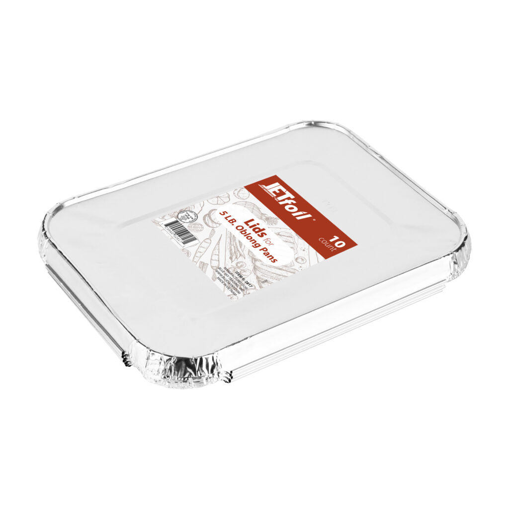 Lids For 5 LB. Oblong Pans New Design (10 Count)