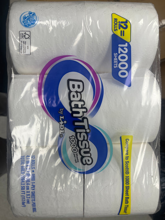 Toilet paper bath tissue 12 = 12,000