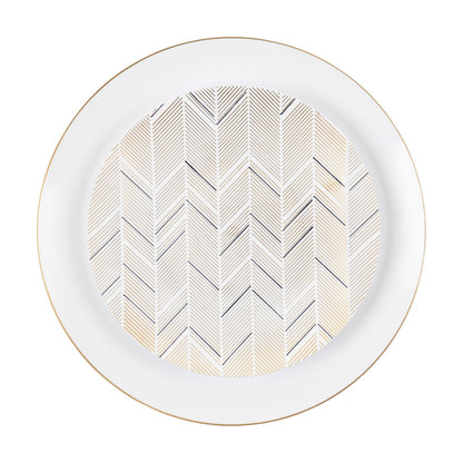 Chevron Organic Gold/Black Combo 7.5″ & 10″ Plates (32 Count)
