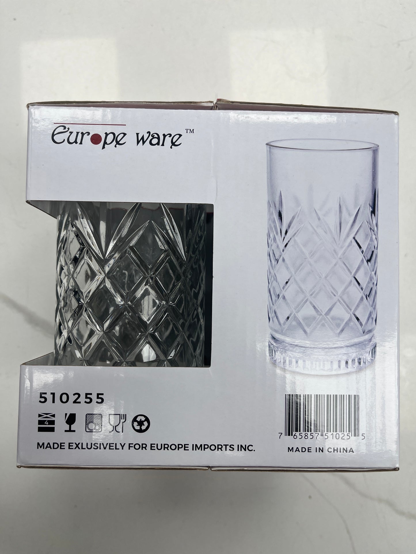Glass cups 16oz 4pk