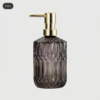 Facet Glass Soap Dispenser: Grey
