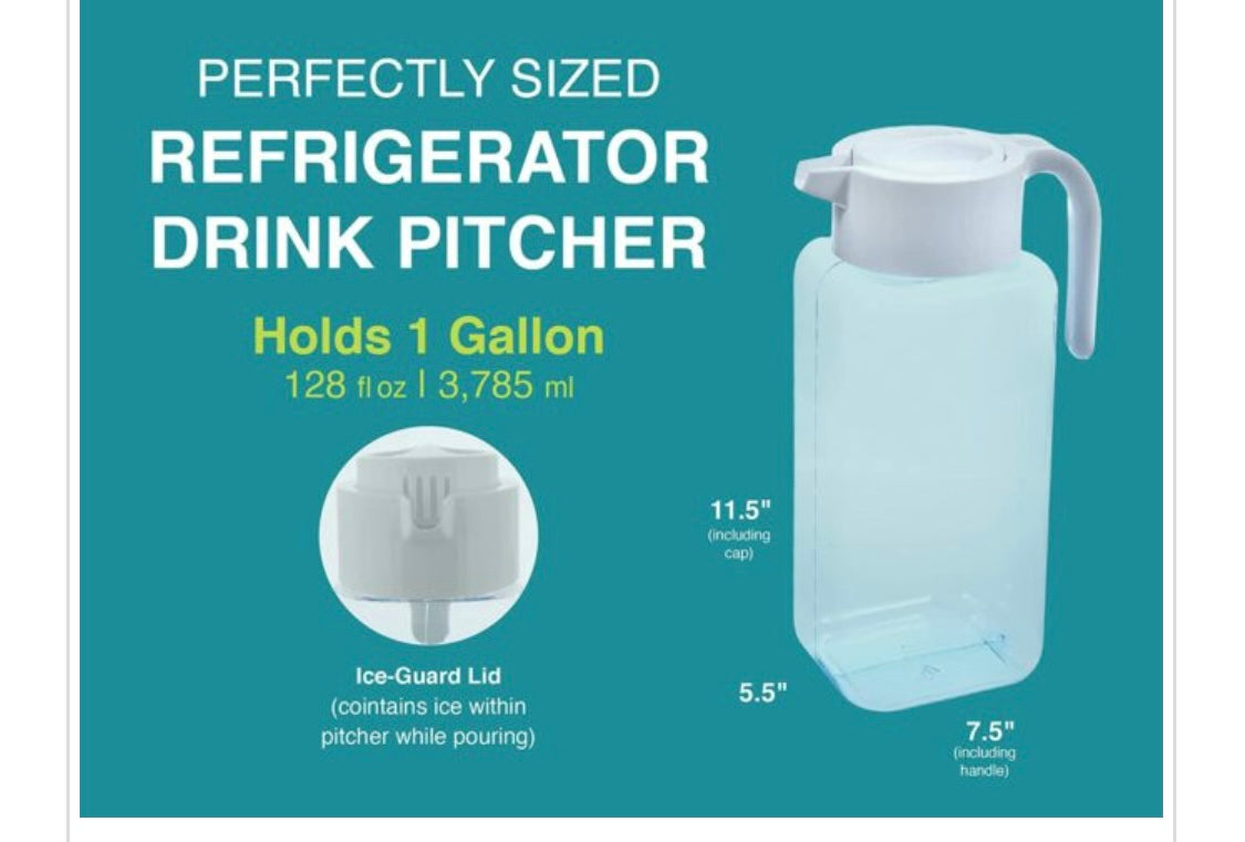 PITCHER-POLY SQ-1 GAL.-CLEAR