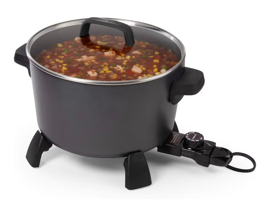 Presto 06009 10-Quart Kitchen Kettle XL Multi-Cooker, Steamer and Deep Fryer, Black