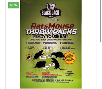 BLACK JACK RAT & MOUSE BAIT 1z THROW PACKS – 6ct