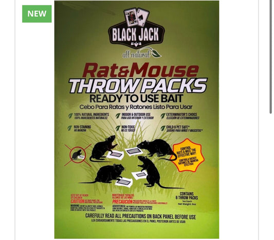 BLACK JACK RAT & MOUSE BAIT 1z THROW PACKS – 6ct