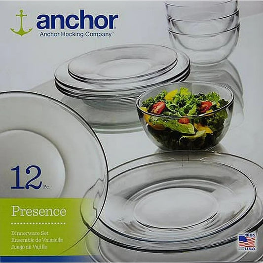 ANCHOR HOCKING 12pc dinnerware set ￼