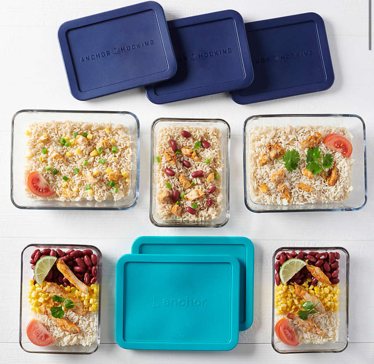 ANCHOR HOCKING meal prep glass storage