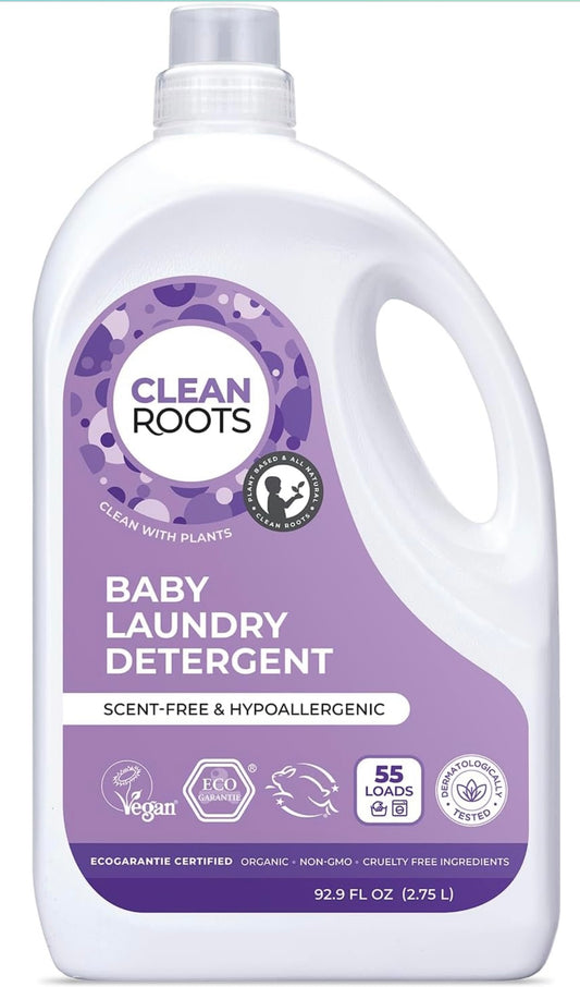 Clean roots, baby laundry detergent, free hypoallergenic
