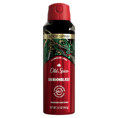 Old Spice Aluminum Free Body Spray for Men Dragonblast - 5.1oz