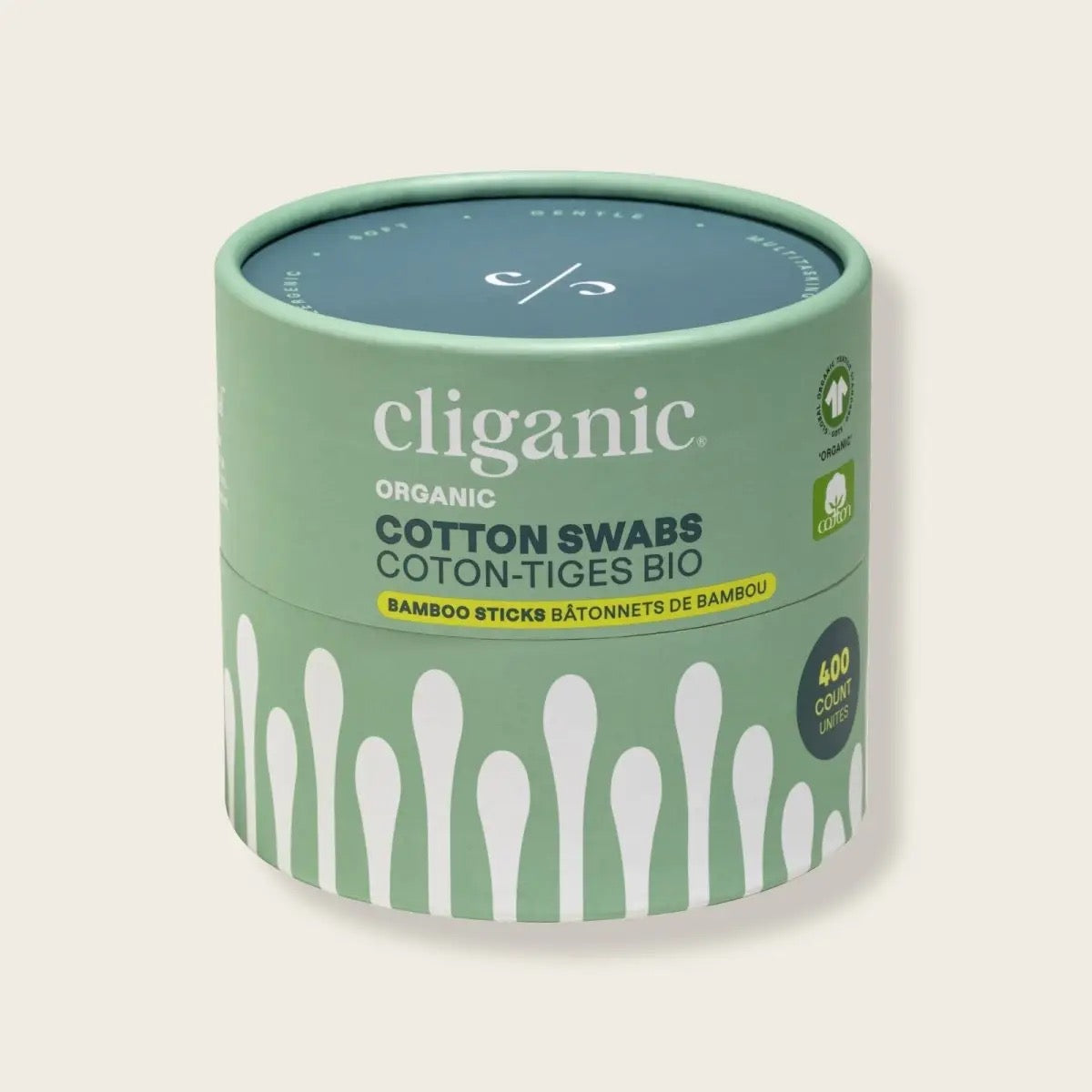 Cliganic Organic cotton swabs 400 count