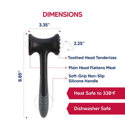 HIC Kitchen Soft-Grip Meat Tenderizer
