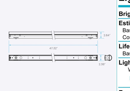 Luxrite LR25185 4 feet LED Fixture