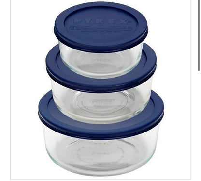 PYREX-ROUND-SET-wCOV-2+4+7 CUP-BOX Blue Cover