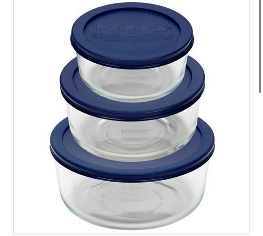 PYREX-ROUND-SET-wCOV-2+4+7 CUP-BOX Blue Cover