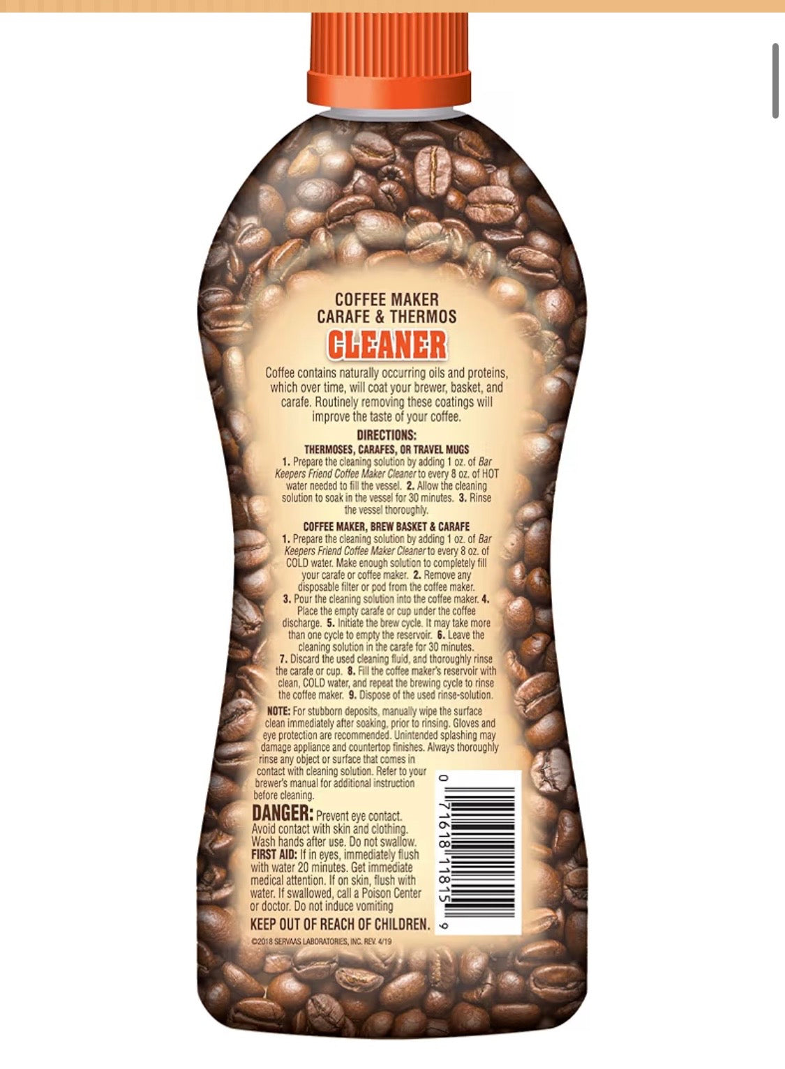 Bar Keepers Friend Coffee Maker Cleaner (1. 12 oz) Removes Stains & Oily Residue from Espresso Machines, Carafes, Thermos, Drip Coffee Pots, Single-Cup Coffee Makers & More