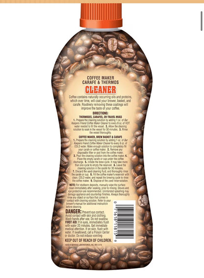 Bar Keepers Friend Coffee Maker Cleaner (1. 12 oz) Removes Stains & Oily Residue from Espresso Machines, Carafes, Thermos, Drip Coffee Pots, Single-Cup Coffee Makers & More