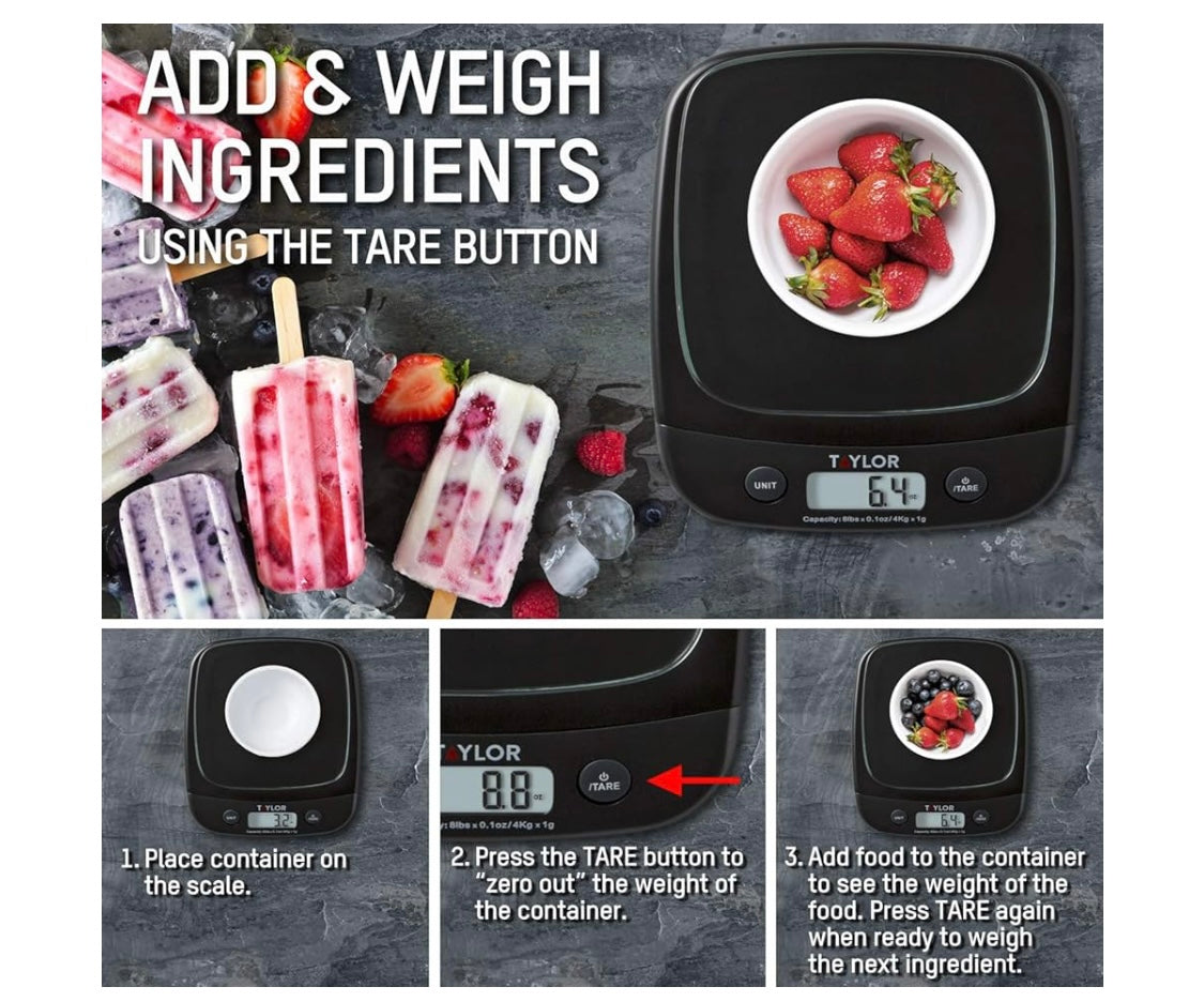 Taylor Digital Kitchen Scale Black