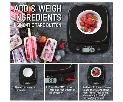 Taylor Digital Kitchen Scale Black