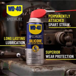 WD-40 11 oz. Silicone, Quick-Drying Lubricant with Smart Straw Spray