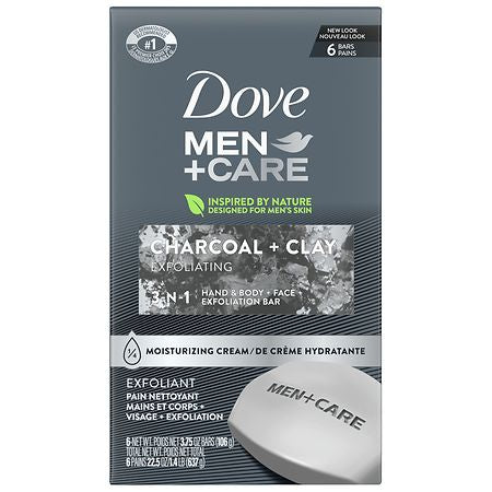 Dove Men+Care Body and Face Bar Charcoal + Clay, 3.75 oz