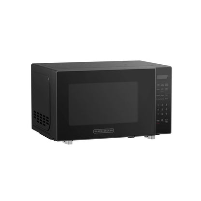 BLACK+DECKER EM031MFF–X2 ￼Digital Microwave Oven with Turntable Push-Button Door, Child Safety Lock, 1000W, 1.1cu.ft, Black 1.1 Cu.ft
