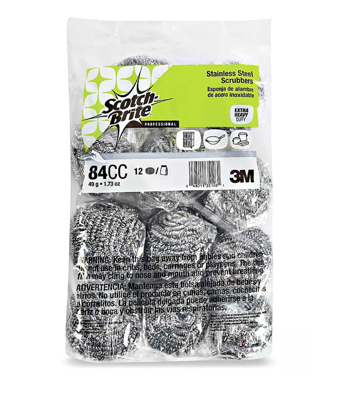Scotch-Brite professional stainless steel scrubbers  84CC