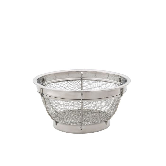 HIC Kitchen Reinforced Mesh Colander, Stainless Steel, 8in