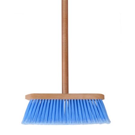 wooden broom with synthetic